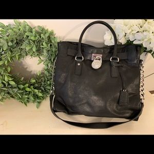 Michael Kors Black Lock & Key Hamilton Tote